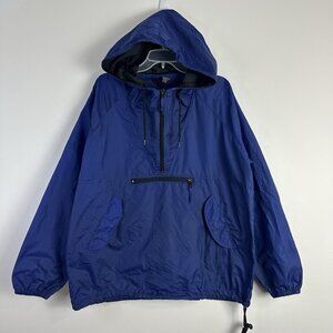 Vintage Gap Windbreaker Adult Medium Blue Pullover 1/4 Zip Hooded Y2K‎